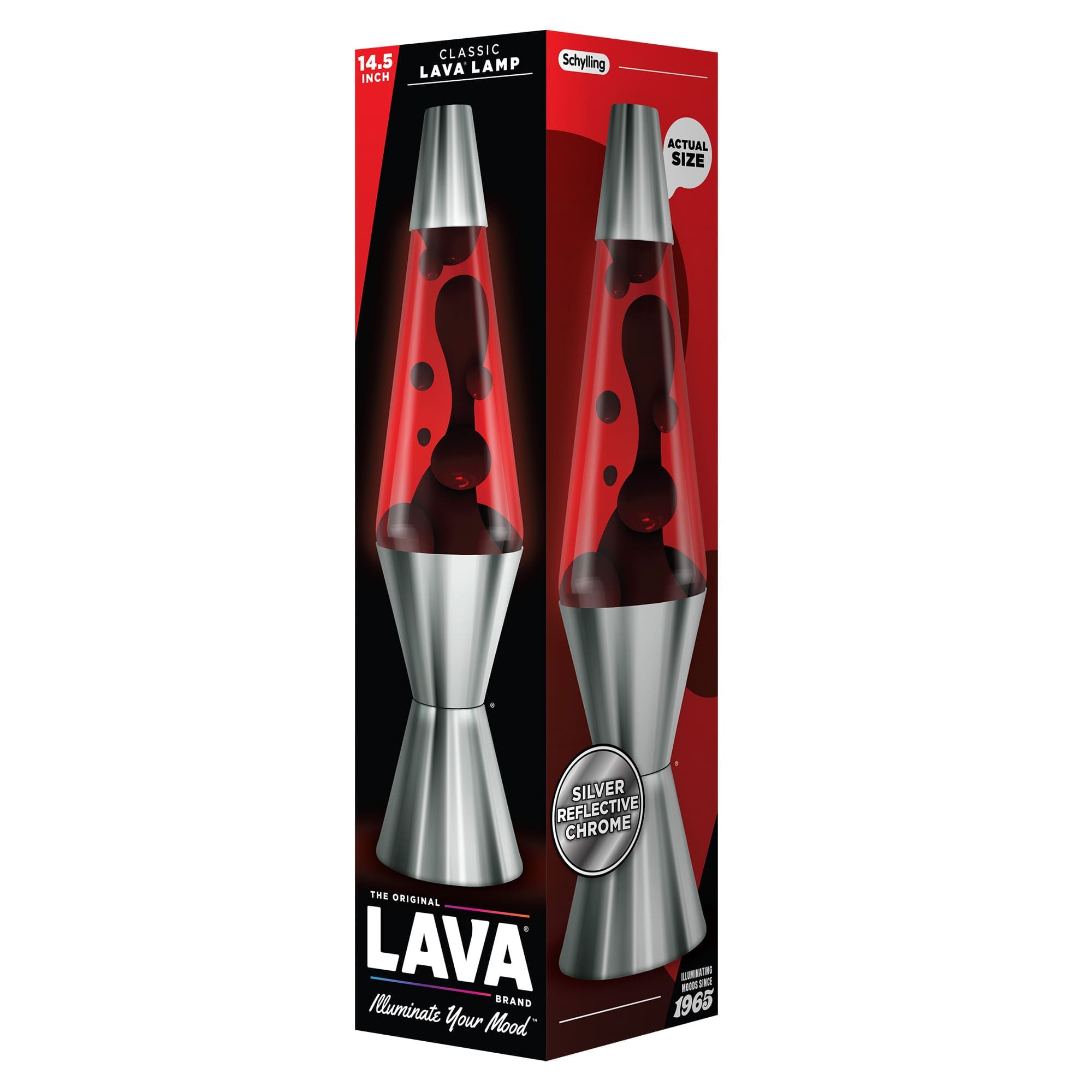 Model 2089 14.5" Lava Lamp Chrome Plated Crimson