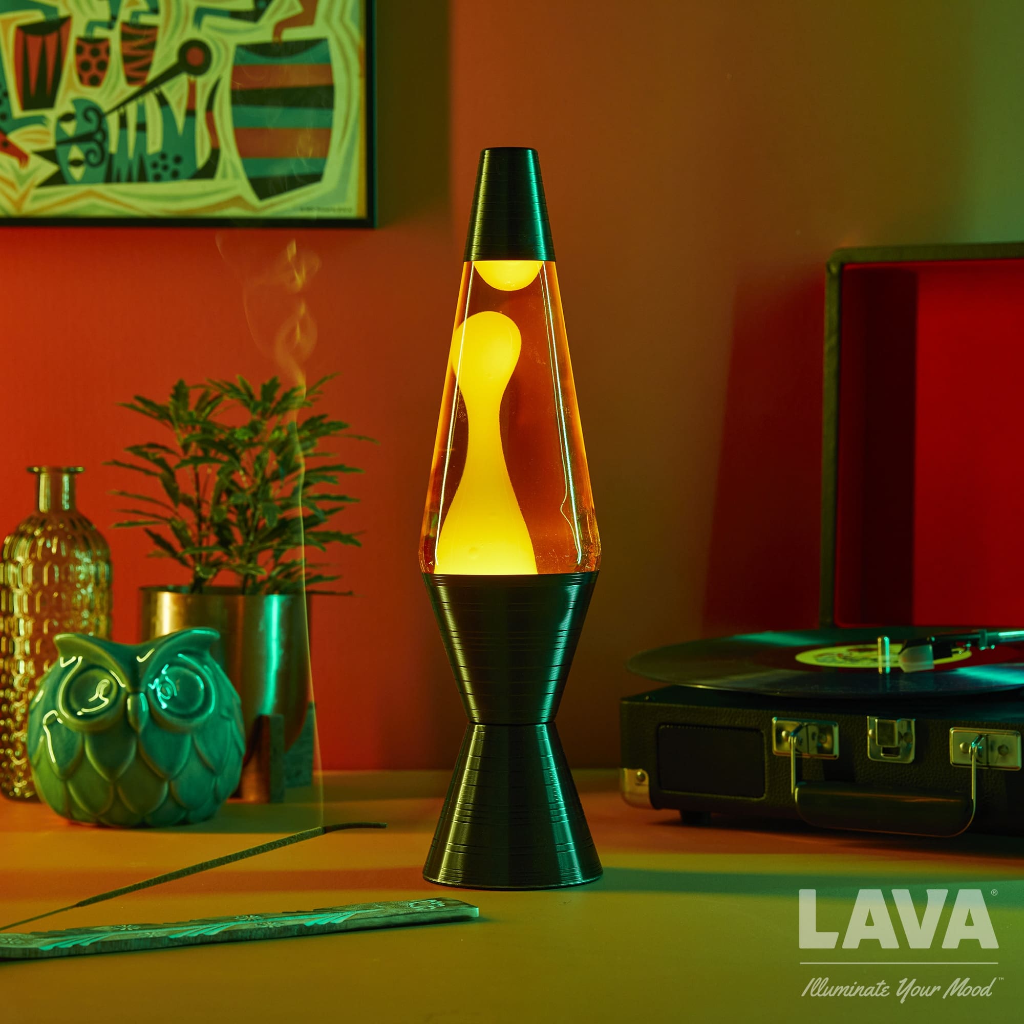 Model 2017 14.5” Vinyl Record Grooved LAVA Lamp